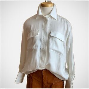 GANT Eggshell Relaxed Flap Pocket Dagger Collar Shirt Size 6